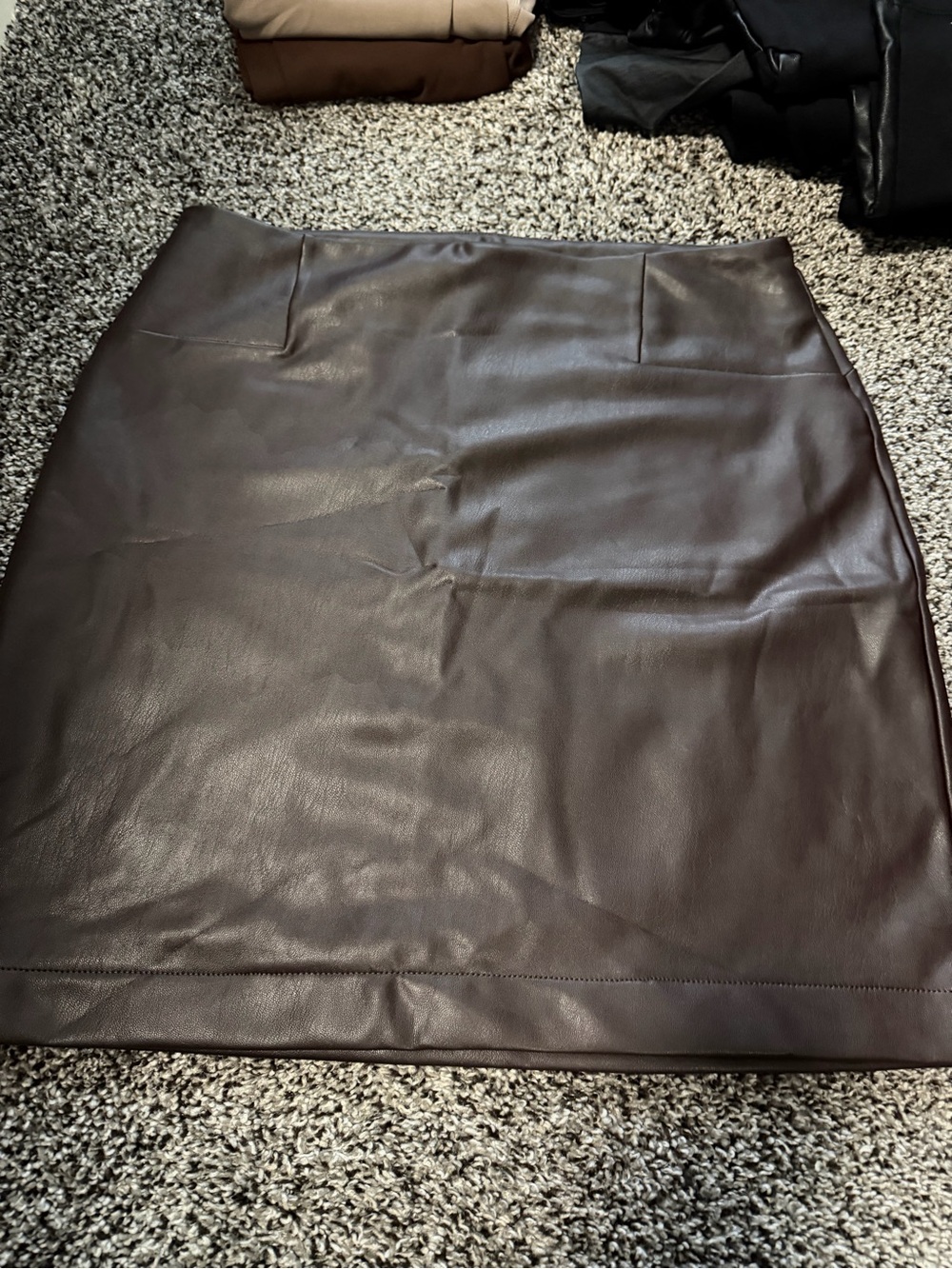 Reitmans Dark Brown Faux Leather Pencil Skirt